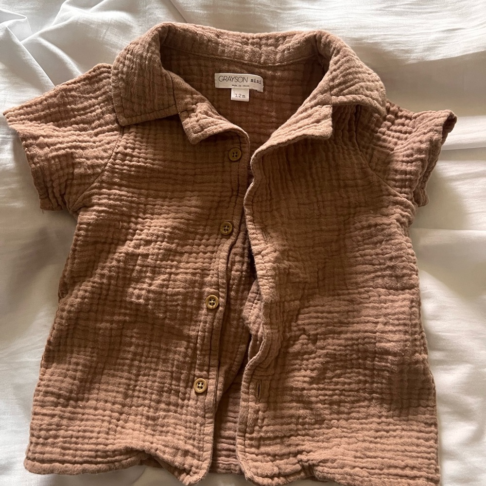 Grayson Brown Kids Shirt